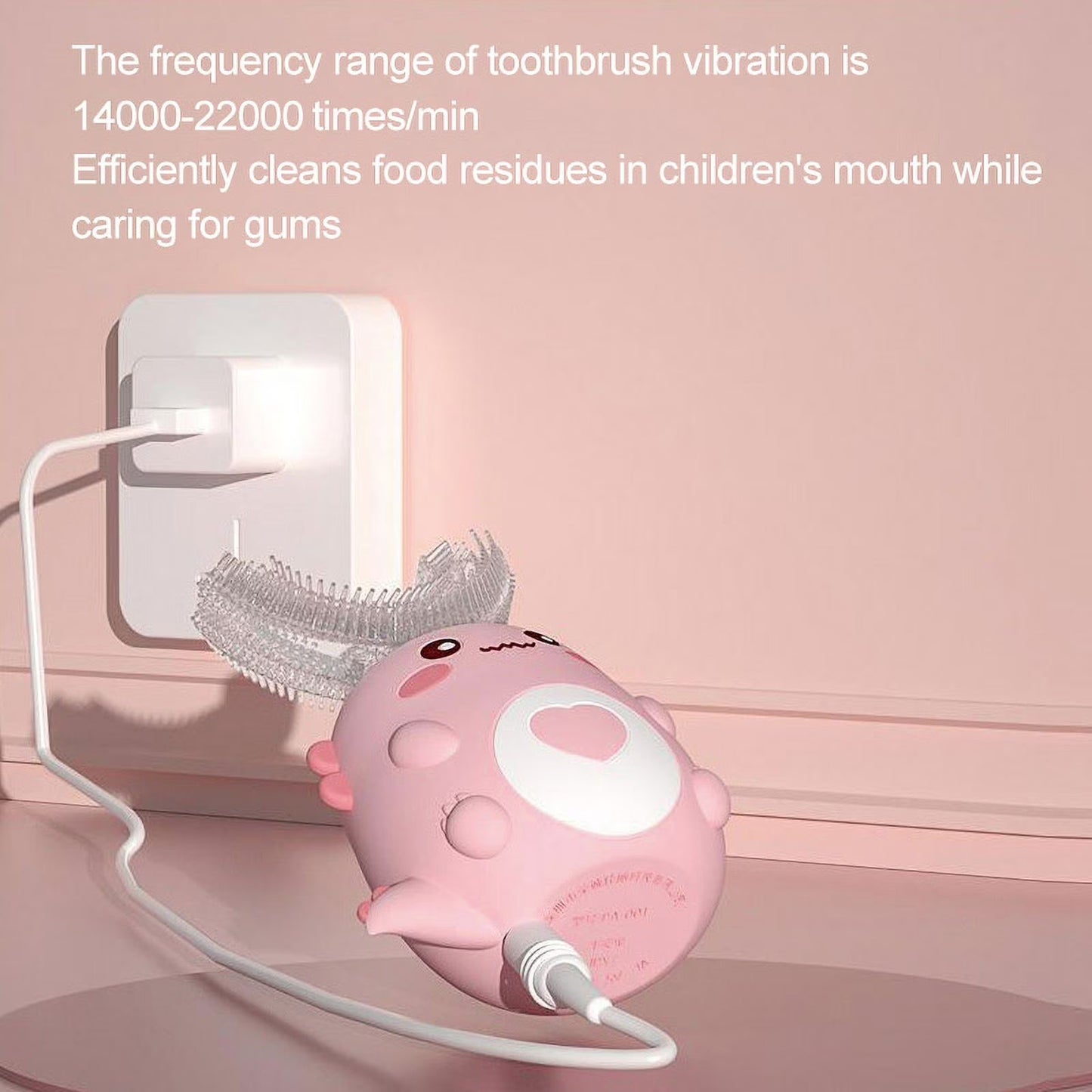 Children U-shaped Electric Toothbrush 360 Degrees Smart Cartoon Kids silicone Toothbrush Automatic Rechargeable Sonic Toothbrush